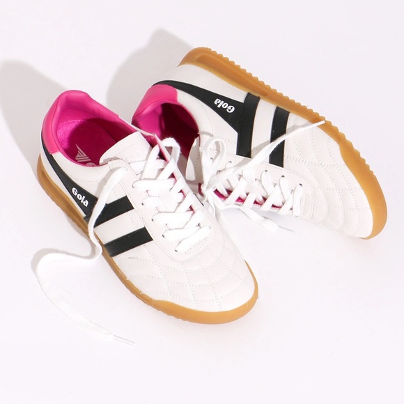 Gola Shoes - NEW IN BOX Gola Stadium Shoes in White Black Shocking Pink